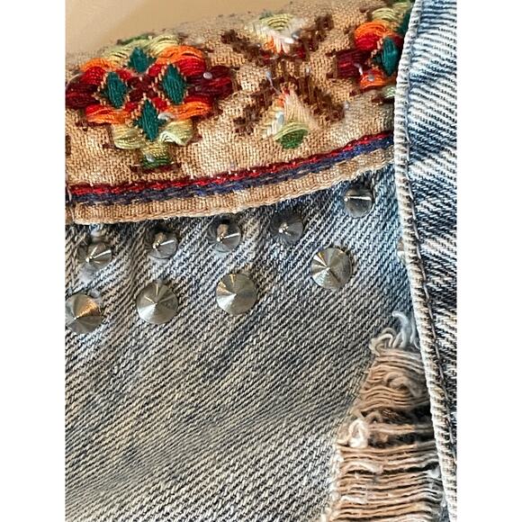 Vintage Boom Boom Jeans Spike Studded Denim Vest - Picture 2 of 11